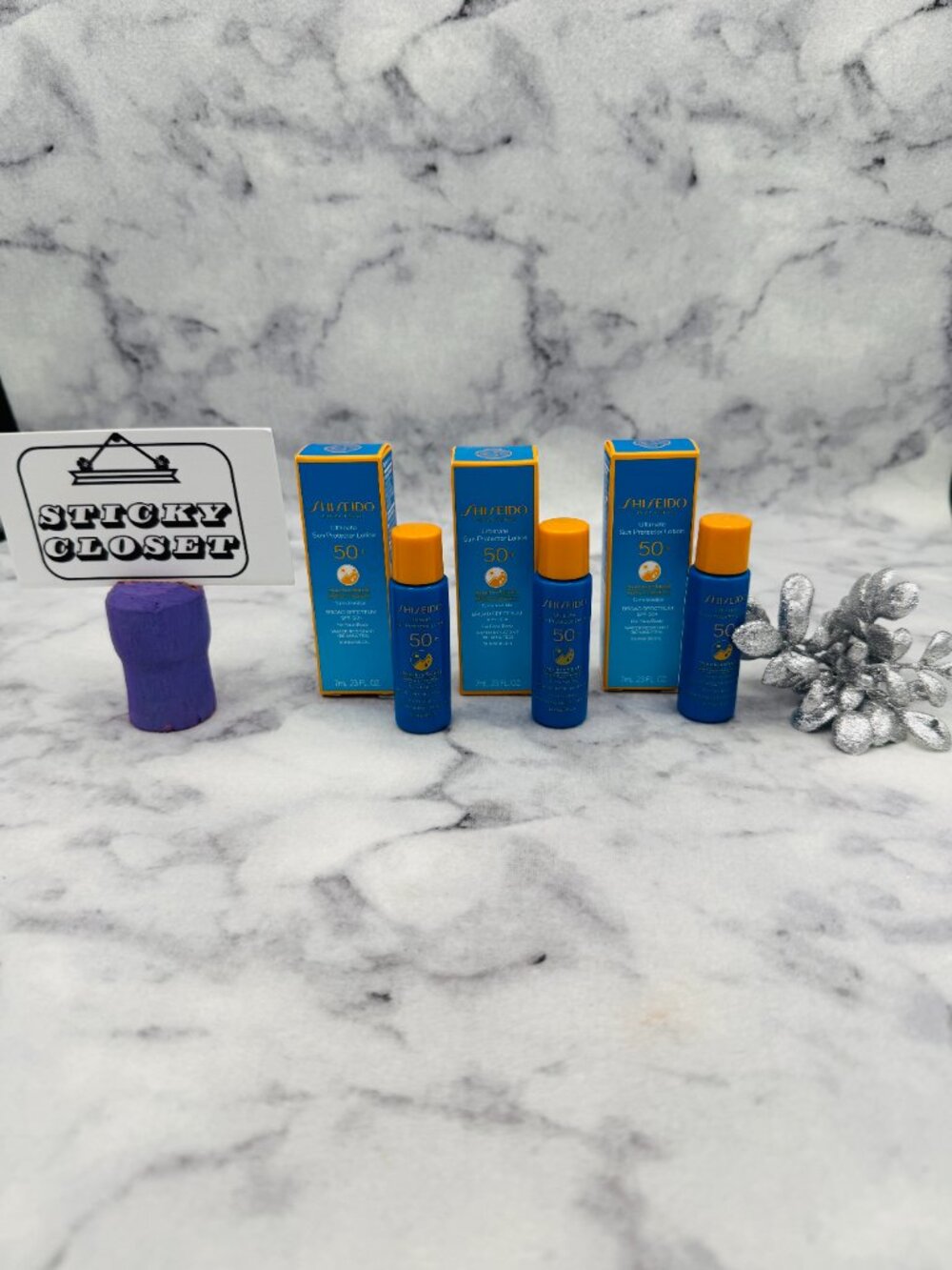 SHISEIDO Skincare Gift Set-Ultimate Sun Protector Lotion SPF 60+,7ml-3pc-BOX-NEW